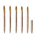 Rose Gold Metal Handle Kolinsky Hair Nail Art Brush Luxury Customized Logo Crimped Head Different Sizes#14-#20