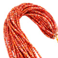 Natural Spiny Oyster Shell Bead 6mm Roundell Shape GIA Certified High Quality Orange Color