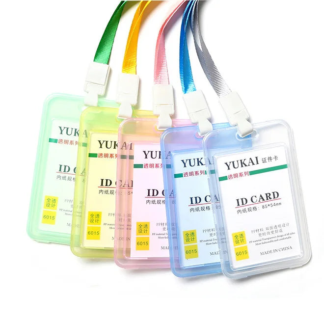Wholesale Plastic Business Name Badge Cards Custom ID Card Holders with Lanyards