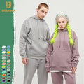 Unisex Custom Fleece-Lined Long Pullover Sweatshirts Solid Color Men's Pullover Hoodie for Winter Wear