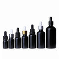 Hot Sale Empty Essential Oil Dropper Glass Bottles  30ml 50ml 100ml Black Serum Cosmetic Packaging