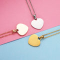 Factory Personalized 19.5*20mm Heart Pendant Necklace Gold Plated Stainless Steel Engravable Personalized Necklace