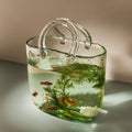 New Design Table Decoration Bag Shape Glass Vase Transparent Green Bubble Fish Bowl