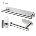 Hot Sale Modern Eco-Friendly Stainless Steel Three-piece Bathroom Rack Set Adhesive Hardware Accessories Including Towel Holder