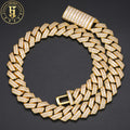 Luxury Iced Out Baguette Diamond 20mm Hip Hop Necklace Brass 18K Gold Plated Emerald Cut CZ Cuban Link Chain