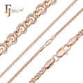 2.3mm+ FJ Fallon Fashion Jewelry Infinity 8 Twisted Link Chain Plated in Rose Gold Brass Based Pro Split