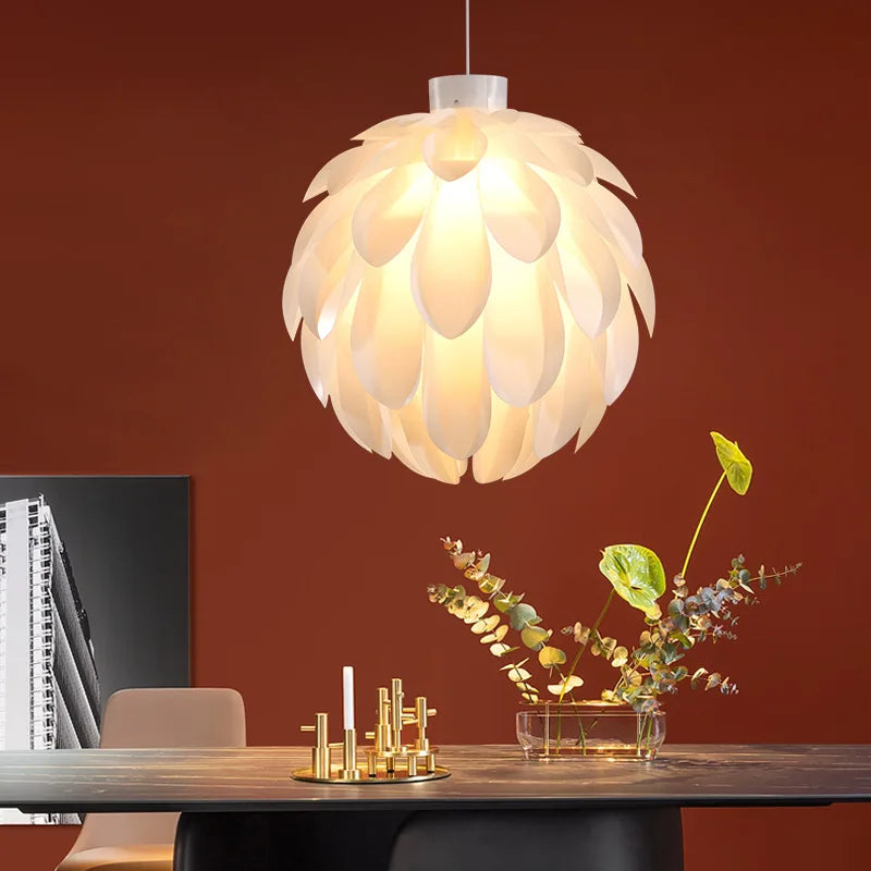 Longyi Pine Cone Chandelier Nordic Modern Minimalist LED Iron PVC Creative Art Bedroom Living Room Dining Room Petal Chandelier