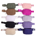 2024 Factory Wholesale Customization Winter Down Cotton Grid Puffy Crossbody Fanny Pack Puffer Warm Waist Pouch Chest Bag