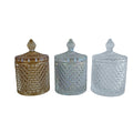 European Roman Cylinder Stained Glass Eco-friendly Storage Jar Luxury Wedding Jewelry Candy Candle Holder Logo Wholesale Home