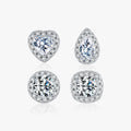 D Color Heart Pear Square Moissanite Stud Earrings 925 Sterling Silver Lab Diamond Earrings for Women Wedding Fine Jewelry