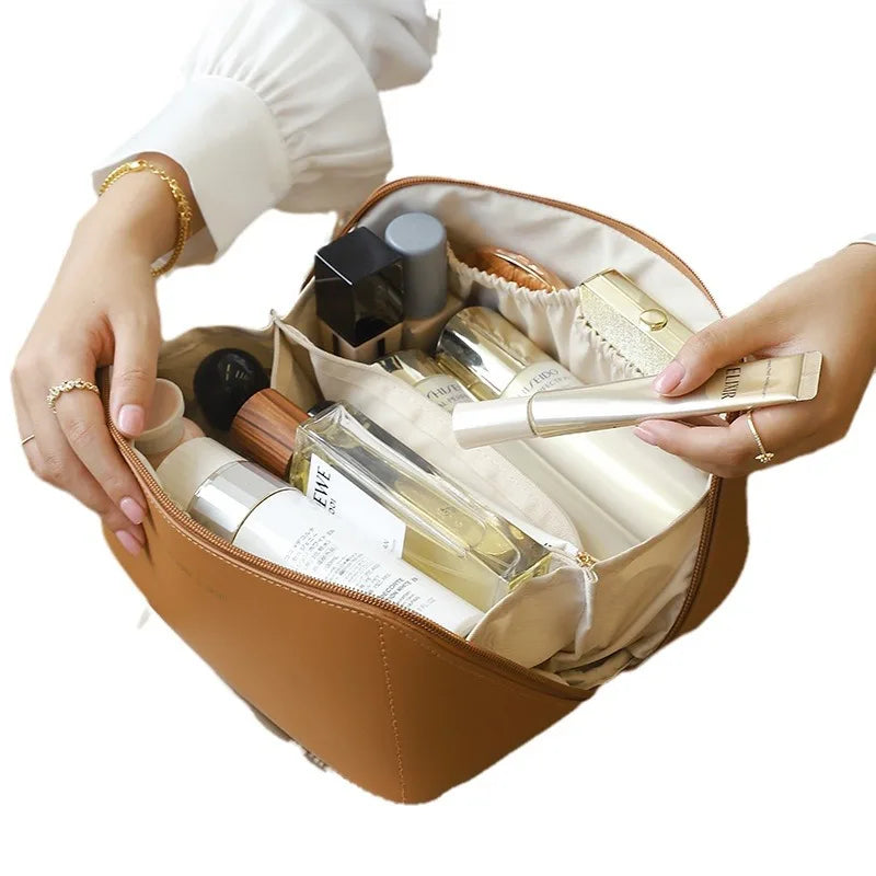 Multifunctional High-Value Internet Travel Cosmetic Bag Thickened PU Pillow Satchel with Zipper Closure for Toiletry Bag