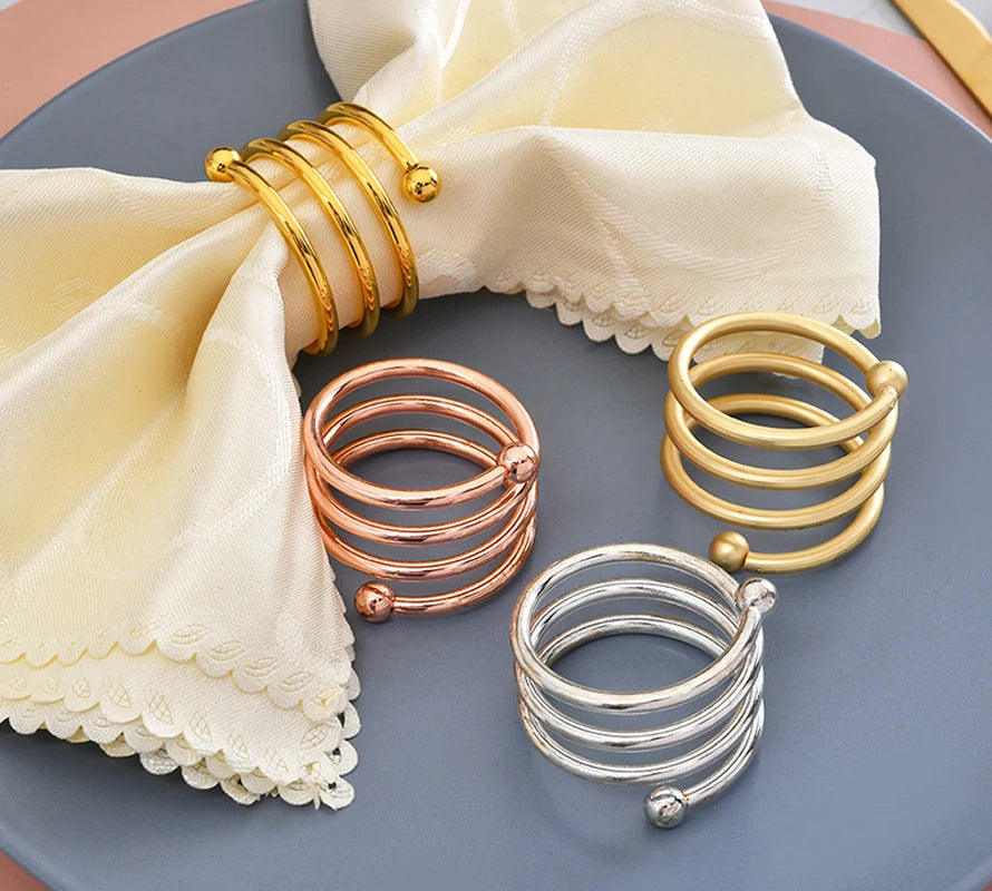 Home and Kitchen Metal  Napkin Rings Wedding Restaurant Decoration Dining Room Use Napkin Rings Gold Wedding