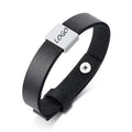 Ready to Ship Custom Engraved Width Stainless Steel Braided Leather Bracelet with Blank Charms for Engraving