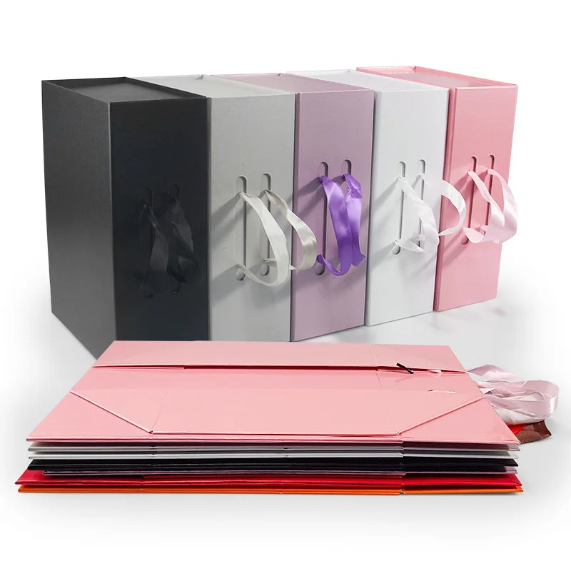 Custom LOGO Printing Luxury Large Rigid Wig Hat Packaging Box Closure Foldable Magnetic Paper Gift Box for Clothing Shoe