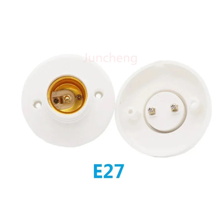 E27 PVC Lamp Base AC Bulb Lamp Socket Adapter Surface Mounted Screw Lamp Holder 110-250V for Indoor Decorations