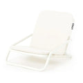 Retro Striped Canvas Style Beach Seat Foldable Lightweight Sunbathing Chair with Pillow&Storage Pocket Modern Outdoor Furniture