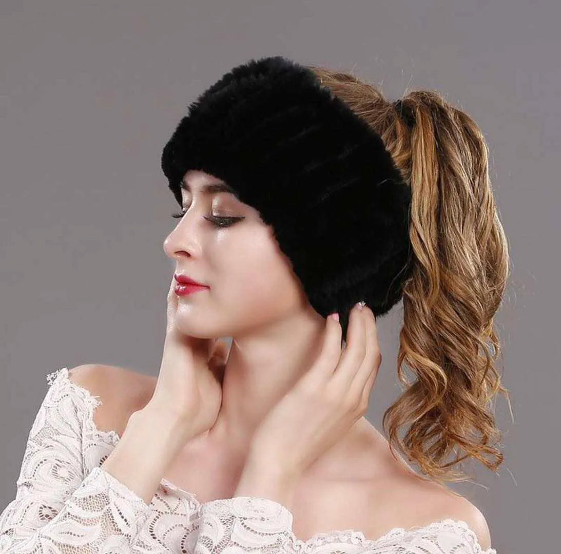 New Arrival Mixed Hip Hop Rex Rabbit Fur Fox Fur Headband Knitted Beanies for Women Casual Fishing Beach Appropriate