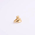 Joolim Jewelry 18K Gold Plated Stainless Steel Irregular Cross Statement Band Rings for Women