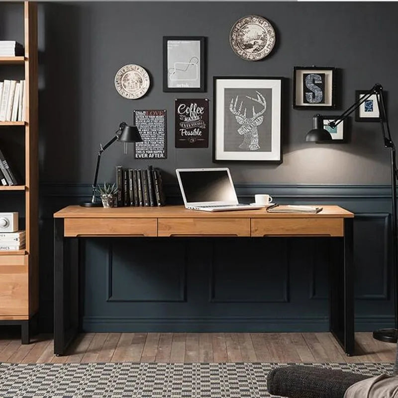 BILIDO Modern Extendable Nightstand Office Desk Drawer Iron Base Wooden Design Customizable Bedroom Furniture for Bedroom
