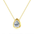 CZCITY Water Drop CZ Pendant Necklace 925 Silver Link Chain Necklace Women's Necklace Gold Plated Jewelry Set