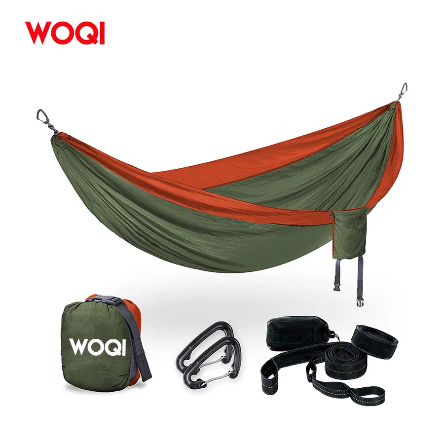 WOQI 210T Nylon Parachute Outdoor Hiking Backpacking Hunting Beach Camping Portable Hammock --without Straps
