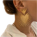Stylish Women's Stainless Steel Gold Plated Drop Earrings for Valentine's Day Big Hoop Trendy Design Earring