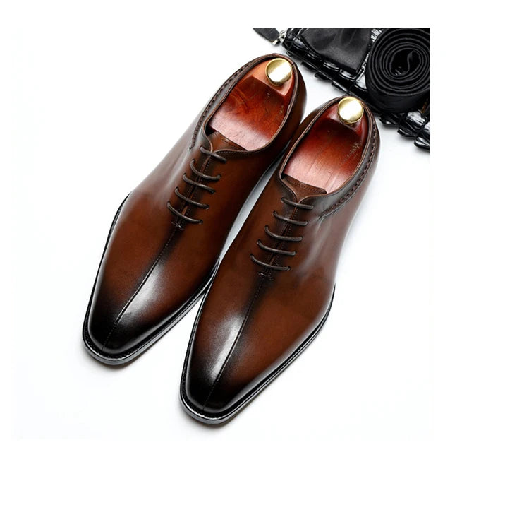 New Style Business Formal Shoes Men Italian Genuine Leather Zapatos De Hombre Official Shoes for Men Party Dress Shoes Oxfords