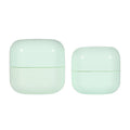 Frosted Glass Pet Wide Body Priced Green Swirl Top Black Lid Glass Cream Luxury Jar