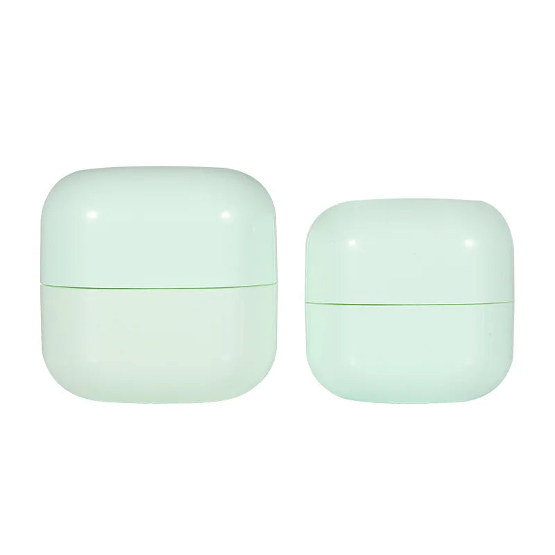 Frosted Glass Pet Wide Body Priced Green Swirl Top Black Lid Glass Cream Luxury Jar