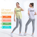 Women's Summer Yoga Top Lightweight and Sustainable Breathable Solid Pattern Gym Workout Top Quick Drying Sportswear