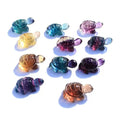 Wholesale Healing Stone Carved Crystal Animal Mini Rainbow Fluorite Turtle for Gift