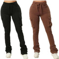 Kingyoung Hot Sale Stacked Flared Pants for Women Plain Cargo Winter Pants Women