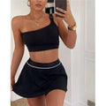 Ladies Sexy One Shoulder Crop Tops for Women High Quality Sleeveless Tank Tops 2026 Summer Asymmetrical Tank Top