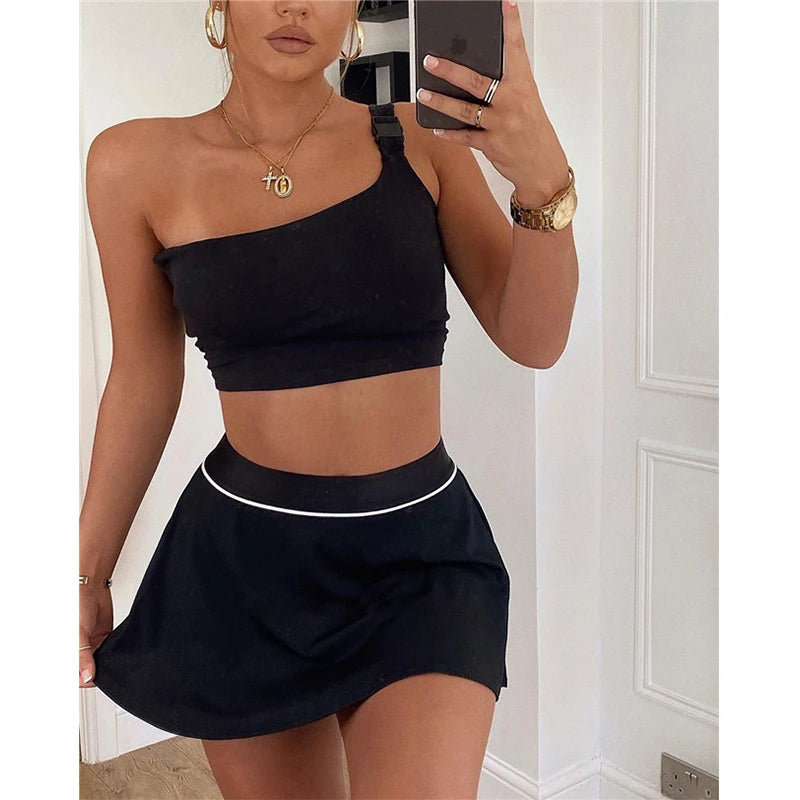 Ladies Sexy One Shoulder Crop Tops for Women High Quality Sleeveless Tank Tops 2026 Summer Asymmetrical Tank Top