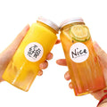 Customized Printed LOGO 380ml 500ml Cold Drink Juice Milk Tea Bottle Square Transparent PET Bottle with Aluminum Lid