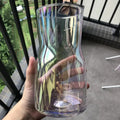 Symphony Plating Clear Glass Vase Colorful Flower Arrangement Manual Blown Tabletop Vase Cheap Clear Glass Vase