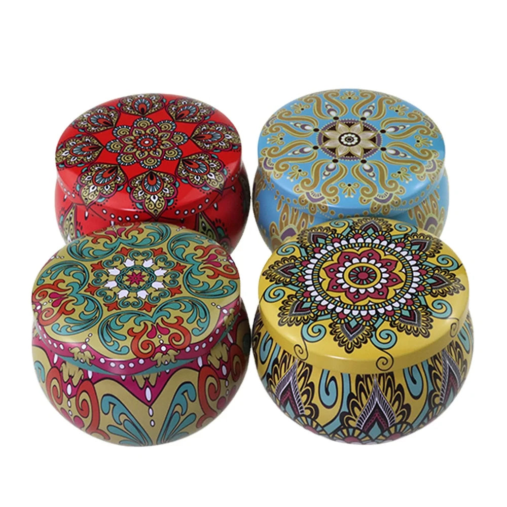 New Design Classic Candy Tea Tin Box Gift Tin Can 4.4 oz 2.2 oz Candle Tin Container for Scented Candle MegaBDM