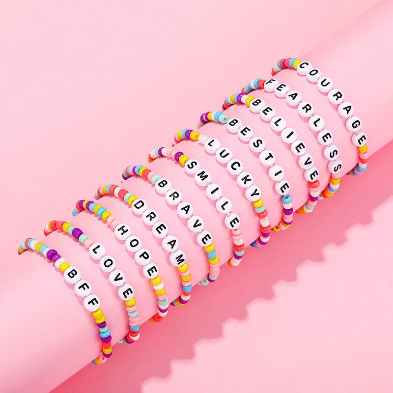 Children Glass Rice Beads Bohemian Style Little Small Girls' Inspire Bracelet Jewelry for Children Kids Young Teenagers