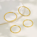 MICCI Custom Stainless Steel Big Chunky Gold Plated  Tarnish Free  Minimalist Thin Gold Huggie Hoop Earrings