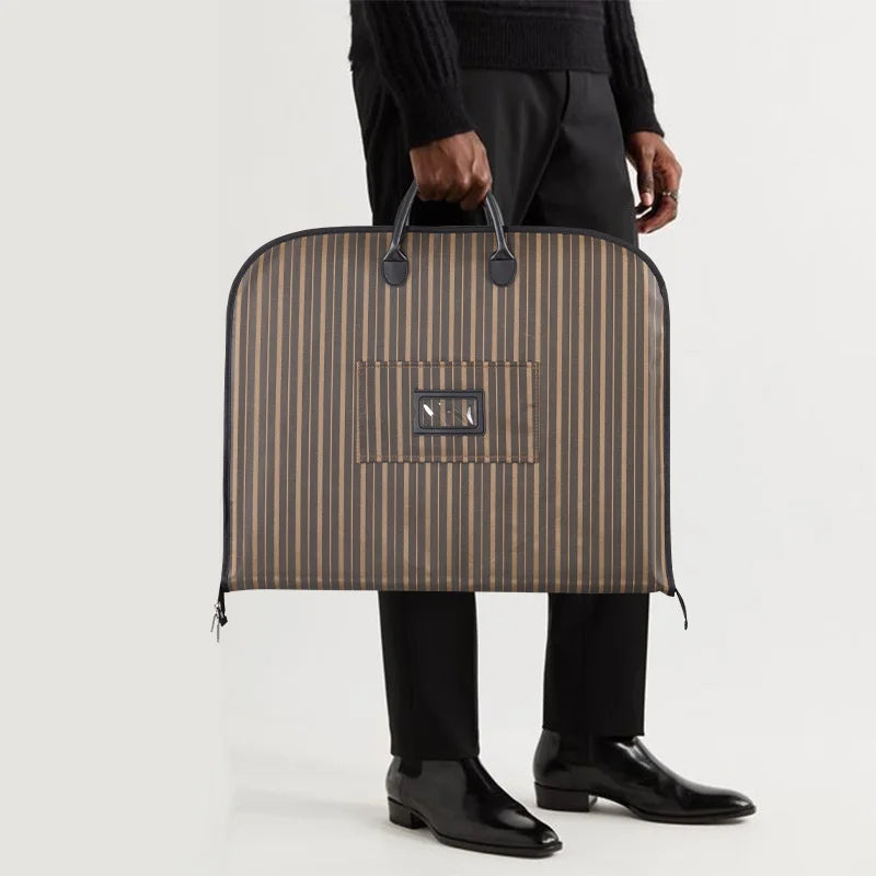 Spot Wholesale Customizable Printing High End Luxury Flocked Leather Suit Bag Clothing Cover Portable for Suit Shop