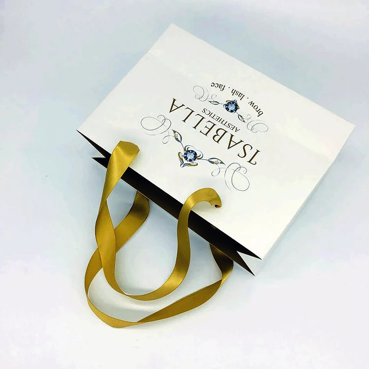 Custom Eco-Friendly Luxury Art Paper Bag Reusable Foldable  Gift Hand Shopping Bag with Logo Print and Handles Jewelry Paper Bag