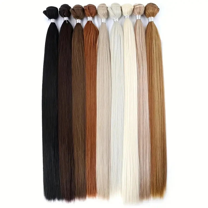 Hot Sale Fiber Heat Resistant Ombre Hair Bundles 30 Inch Super Long Straight Hair Weaving Extension for Daily Use