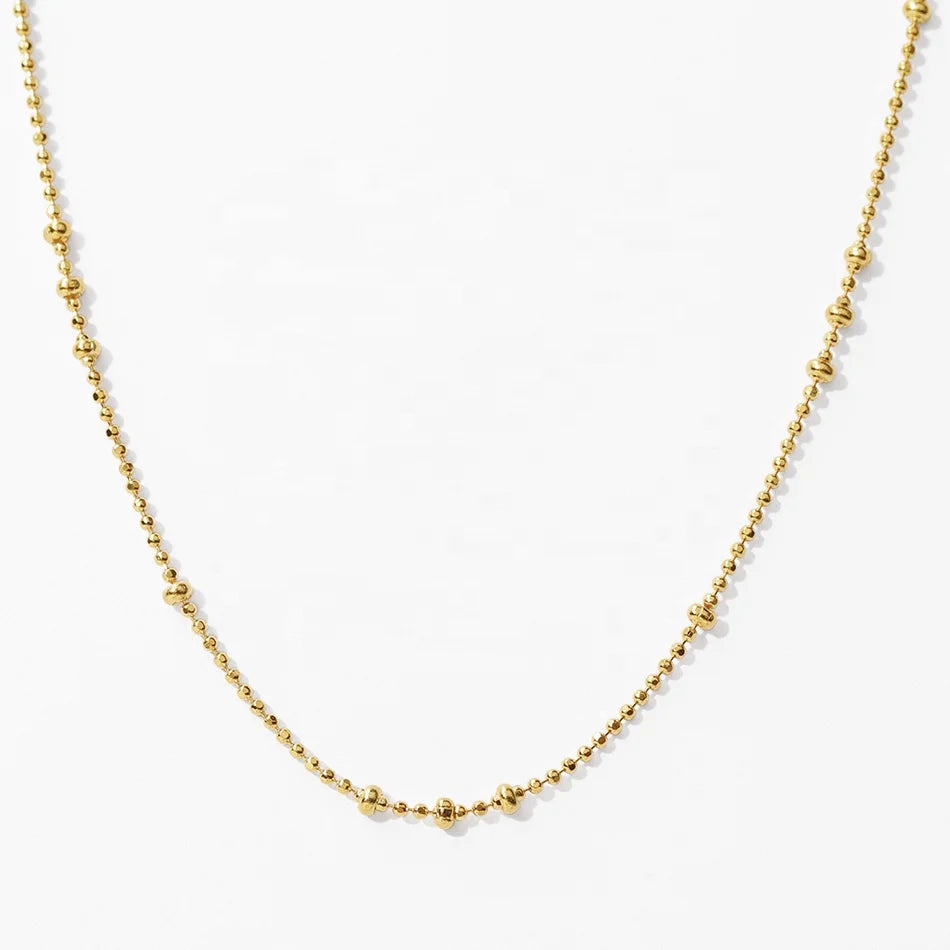 Nagosa Fashion Jewelry 18k Gold Vermeil 925 Sterling Silver Dots Ball Chain Necklaces for Women