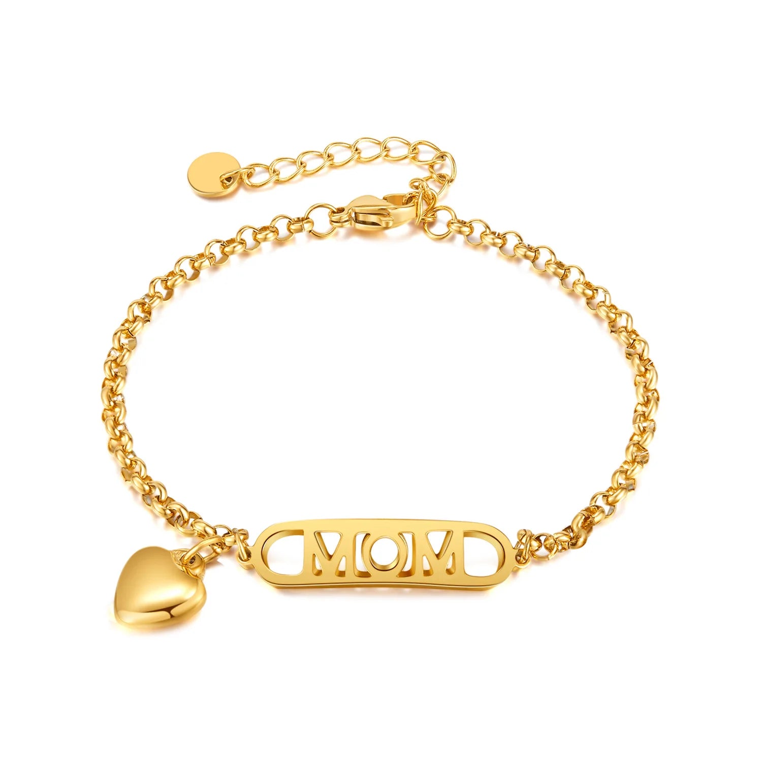Elegant MOM Letter Bracelets Luxury 18K Gold Plate Bangle Bracelet for Mama Best Jewelry Mother Day Gifts