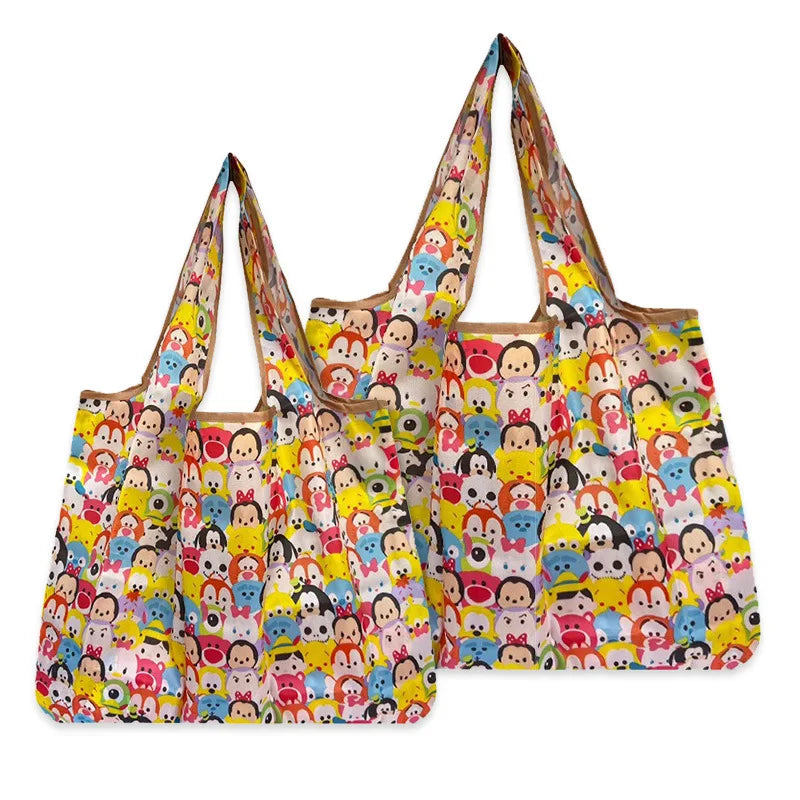 New stock large custom floral print Polyester Promotional recycle woman Handbag foldable reusable Grocery eco shopping tote Bags