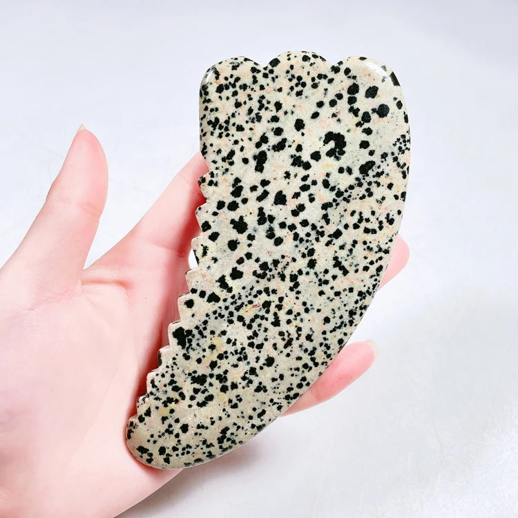 Huiying Claw Shape Gua Sha Tool Stone Dalmation Jasper Body Gua Sha For Scrapers Face Massage Tool