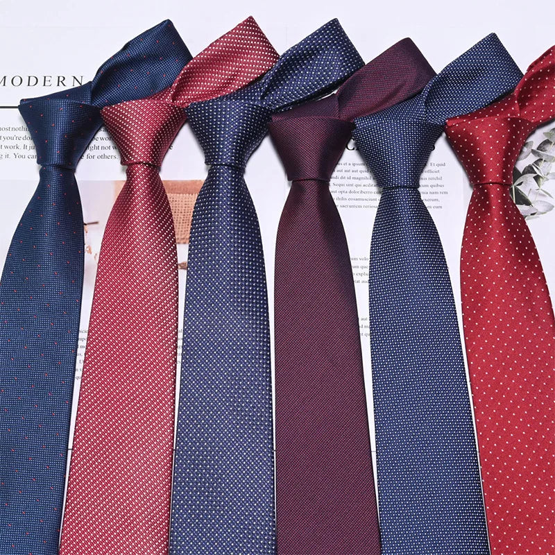 100% Silk Jacquard Woven Paisley Men Tie Classic Blue Necktie Dots 7.5cm  Neck Tie Corbatas