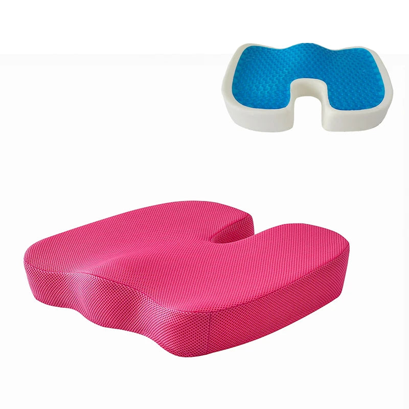 Extra Thick Large U-Shape Tractor Bus Truck Car Driver Memory Foam Gel Seat Cushion Removable Washable Cover for Tailbone Pain