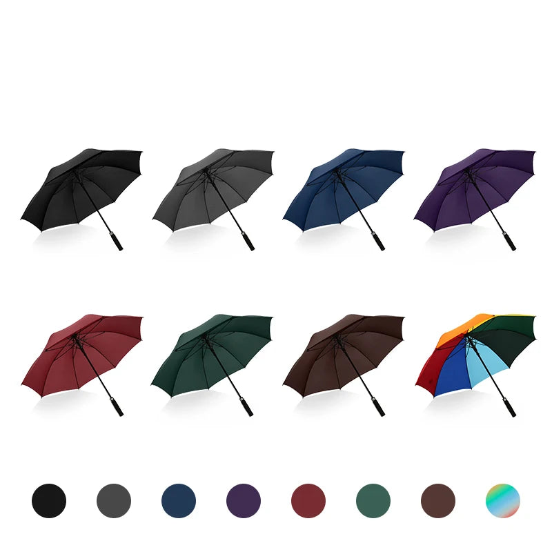 Wholesale 27 Inch Innovative Large Windproof logo Prints Big Luxury Promotional Branded Custom Golf Umbrella