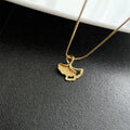 Wholesale No Fade Titanium Steel Summer Fashion Gold Plated Necklace Luxury Ginkgo Leaf Necklace Women